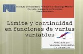 Límites y continuidad en funciones de varias variables