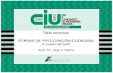 Formas de Participación Ciudadana -  Dr. Jorge Alberto Giorno