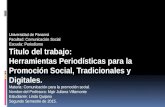 Herramientas Periodísticas para la promoción social, tradicionales y digitales.