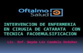 INTERVENCION DE ENFERMERIA EN CIRUGIA DE CATARATA CON TECNICA FACOEMULSIFICACION