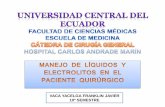 UNIVERSIDAD CENTRAL DEL ECUADOR - FACULTAD DE CIENCIAS MÉDICAS - MANEJO DE LÍQUIDOS Y ELECTROLITOS EN CIRUGÍA - HCAM 2015