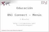 BNI Connect - Menús