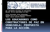 Los educadores como constructores de paz en Venezuela: propuesta para la acción.