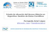Estado de situación del acceso abierto en Argentina: gestión de datos científicos