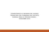Comentarios al informe del avance trimestral del Gobierno del Distrito Federal para el periodo Enero-Diciembre 2015