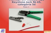 Montaje del módulo tipo keystone jack RJ 45 categoría 5e