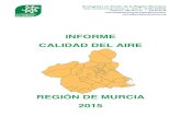Informe Calidad del Aire en la Región de Murcia 2015