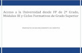 Reconocimiento créditos FP para acceso Universidad
