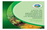 lista de plantas medicinales comunes en la subregión andina
