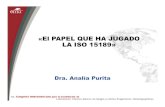 Dra. Analía Purita, Representante de la ISO/TC 212