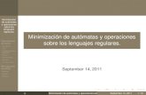 Minimización de autómatas y operaciones sobre los lenguajes ...