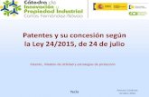Patentes y su concesión según la Ley 24/2015, de 24 de julio