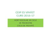 PRODUCTES DE L'HORT  CEIP ES VINYET 2016-17 COCA DE TREMPO
