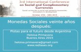 Monedas Sociales veinte años después. Salvador 2015.