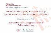 Metrología, Calidad y Procesos de Fabricación Grado en Ingeniería ...