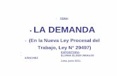 La demanda en la nueva ley procesal del trabajo. Perú