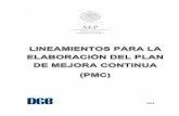 Lineamientos para la elaboración del Plan de Mejora Continua (PMC)