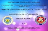 Paradigma interpretativo, Metodología de Investigación, Melissa Miranda