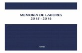 MEMORIA DE LABORES 2015 - 2016