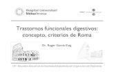 Trastornos funcionales digestivos: concepto, criterios de Roma p ,