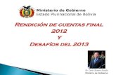 Rendición de cuentas final 2012 Y Desafíos del 2013