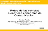 Retos de las revistas científicas españolas de Comunicación