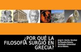 ¿Por qué la filosofía surgió en Grecia?