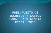 Presupuesto 2015 para rendicion de cuentas