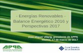 BALANCE ENERGETICO 2016 - Energias Renovables
