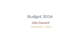 Shakopee 2016 Budget Presentation