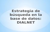 Estrategia de búsqueda en la base de datos DIALNET