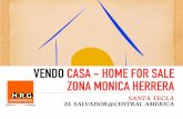 VENDO CASA - HOME FOR SALE - SANTA TECLA - ZONA ESCUELA MONICA HERRERA - EL SALVADOR