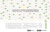 Enmiendas parciales al Proyecto de Ley de Presupuestos Generales de la Comunidad Autónoma de Canarias para 2018