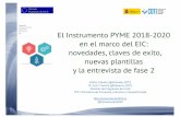 "El Instrumento PYME 2018-2020 en el marco del EIC: novedades, claves del éxito, nuevas plantillas y la entrevista de fase 2"