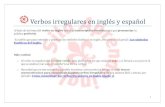Verbos irregulares en inglés y español · PDF file1 Verbos irregulares en inglés y español Al lado de la forma del verbo en inglés tenéis la transcripción fonética para que