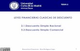 LEYES FINANCIERAS CLASICAS DE DESCUENTO 3.1…ocw.uc3m.es/economia-financiera-y-contabilidad/matematicas-financi… · OpenCourseWare Matemáticas Financieras - Rosa Rodríguez López