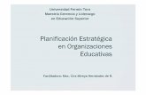 Planificación Estratégica Planificación Estratégica en ... · PDF fileInstitución Educativa Posicionada en la Comunidad Alto % de Matrícula Escolar Contexto ExternoContexto Externo