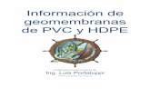 Información de geomembranas de PVC y HDPE - …criarpeces.com.ar/wp-content/uploads/2014/03/Información-de-las... · Información de geomembranas de PVC y ... Almacenamiento de