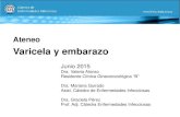 Varicela y embarazo - Cátedra de Enfermedades Infecciosasinfectologia.edu.uy/.../archivos/ateneo_varicela_embarazo_jun2015.pdf · • Atraviesa placenta, penetra en tejidos fetales,