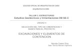 EXCAVACIONES Y ELEMENTOS DE CONTENCION · PDF filePrevisión de cimentaciones futuras ... Valores de minoración del coeficiente de rozamiento tirras ... Métodos para determinar el