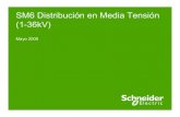 SM6 Distribución en Media Tensión (1-36kV) · PDF fileSF6. “Las celdas GIS tienen sus barrajes y aparatos aislados o involucrados en SF6”. Schneider Electric - SM6 Distribución