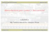 Manufactura por Lotes y Secuencial · PDF fileManufactura por Lotes y Secuencial Catedrática: Mg Tatiana Alexandra Vásquez Rivas Sistemas de Manufactura Flexibles Maestría en MIC