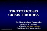 TIROTOXICOSIS CRISIS TIROIDEA - reeme. · PDF file TIROTOXICOSIS ANATOMIA • La glándula tiroides tiene un peso de 15-20 gr en adulto normal. • Constituida por dos lóbulos laterales