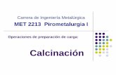 Calcinación - docentes.uto.edu.bodocentes.uto.edu.bo/cvelascoh/wp-content/uploads/Calcinacion.pdf · SOHN y TURKDOGAN; “Procesos Metalúrgicos. Calcinación”. En: Cinética de
