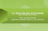 La Descripción Articulada · PDF fileLa Descripción Articulada Autor: Enrique De La Garza Prof. Lorena Umaña Adjuntos: Rodolfo Rosas y Luis Sánchez