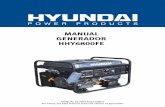 MANUAL HHY6800FE - generadoreshyundai.com.ar USUARIO-HHY6800FE.… · tabla de contenidos procedimientos generales de seguridad paquete de contenidos componentes del generador como