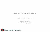 Análisis de Data Climática - Timo Marquez · PDF fileObjetivos • Conocimiento de variables de data climática (temperatura, radiación, etc.) • Interpretación de data climática