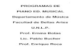 1 PROGRAMAS DE PIANO ED. MUSICAL Departamento … Programas Pia… · La asignatura Piano tiene como objeto de estudio al Piano en ... para la construcción de arreglos y acompañamiento