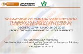 NORMATIVIDAD COLOMBIANA SOBRE MERCANCÍAS · PDF filenormatividad colombiana sobre mercancÍas peligrosas en el marco del decreto de unificaciÓn de normas de transporte. decreto 1079-