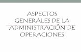 ASPECTOS GENERALES DE LA ADMINISTRACIÓN DE OPERACIONES · PDF fileEstudiamos Administración de operaciones (AO) por cuatro razones: 1. La AO es una de las tres funciones principales